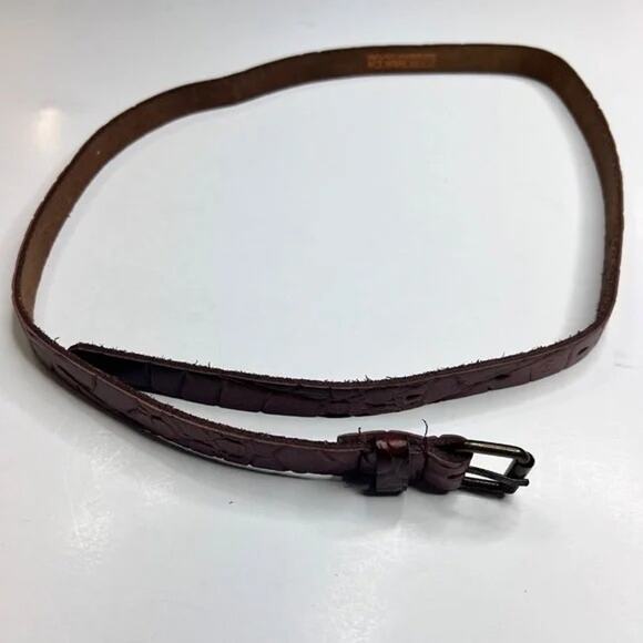 Scotch & Soda Amsterdam Couture Skinny Crocodile Leather Belt - Picture 6 of 11